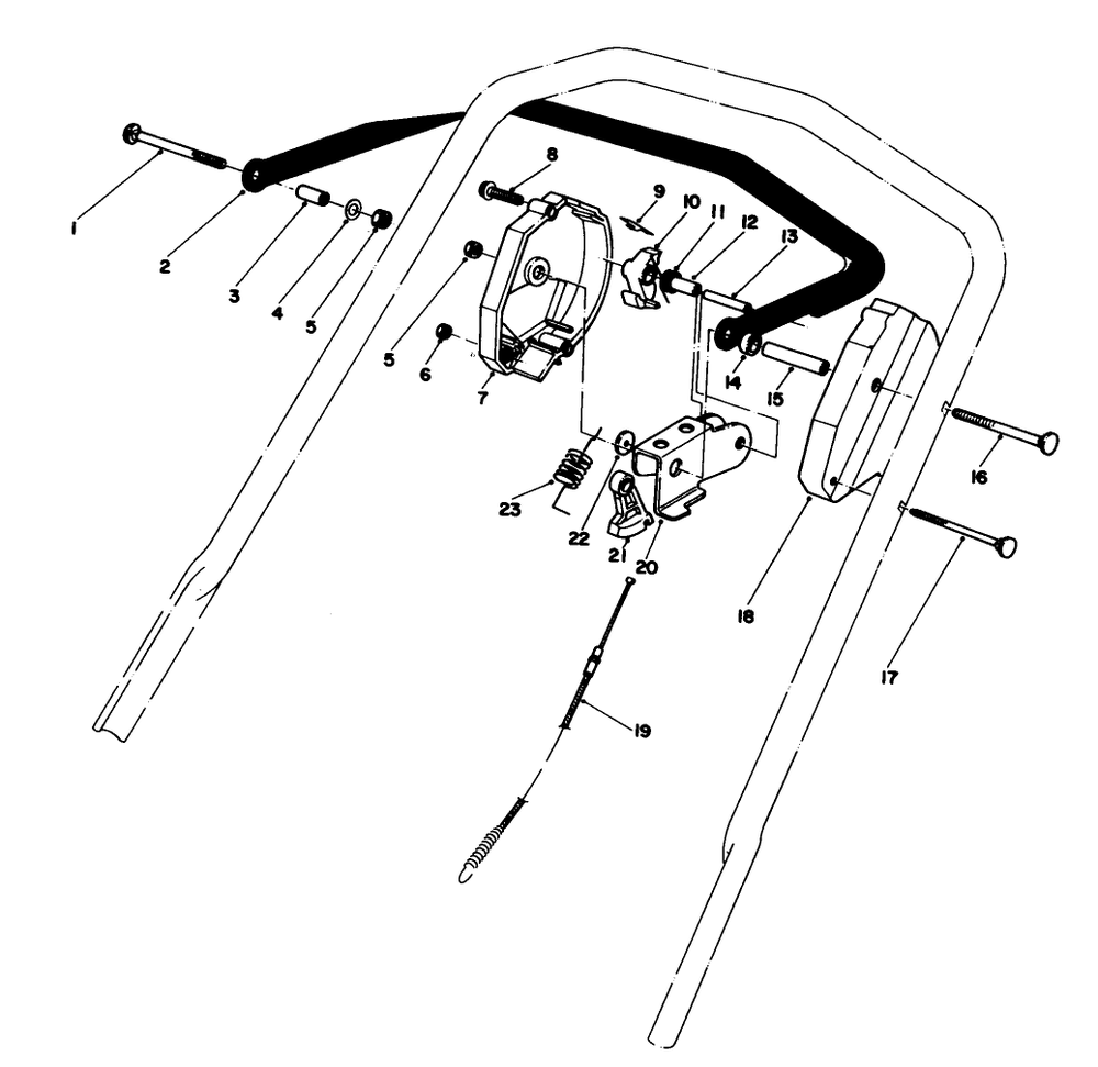 Traction Control Assembly Diagram and Parts List for 20773 3000001 - 3999999 Toro Lawn Mower