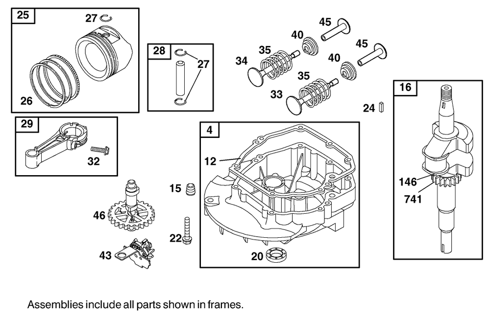 Crankshaft Assembly  Briggs And Stratton 12h807-1775-E1 Diagram and Parts List for 20045 9900001 - 9999999 Toro Lawn Mower