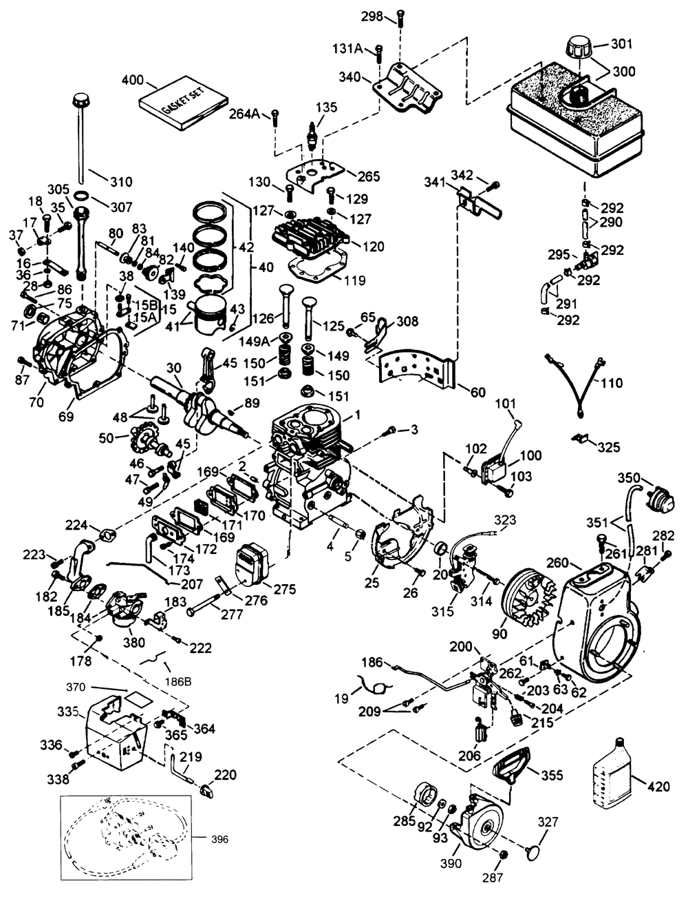 Engine Tecumseh Model Hmsk80-155386t (Cont.) Diagram and Parts List for 38543 6900001 - 6999999 Toro Snow Blower