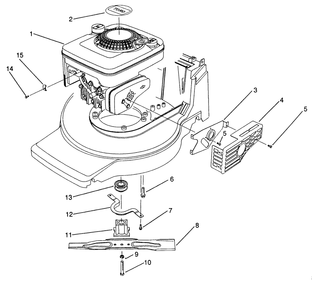 Engine Assembly Diagram and Parts List for 20900 0000001 - 0999999 Toro Lawn Mower