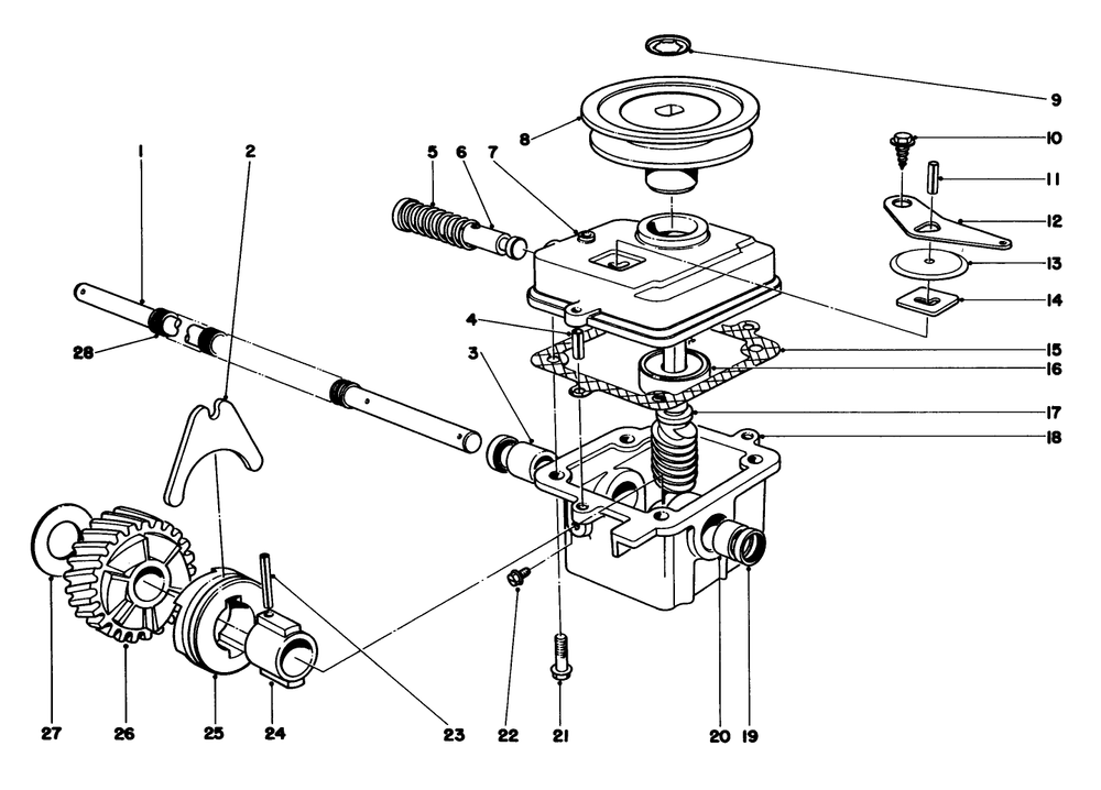 Gear Case Assembly Diagram and Parts List for 20770 2000001 - 2999999 Toro Lawn Mower