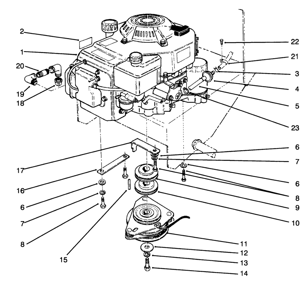 Engine Assembly Diagram and Parts List for 30175 49000001 - 49999999 Toro Lawn Tractor Accessories