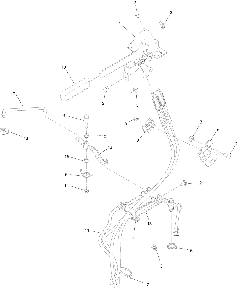 Parking Brake Assembly Diagram and Parts List for 72517 400000000 - 414499999 Toro Lawn Mower