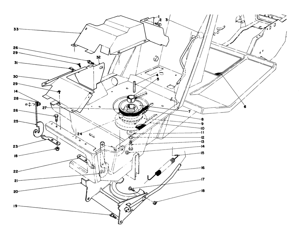 Clutch & Actuator Assembly Diagram and Parts List for 57357 1000001 - 1999999 Toro Lawn Tractor