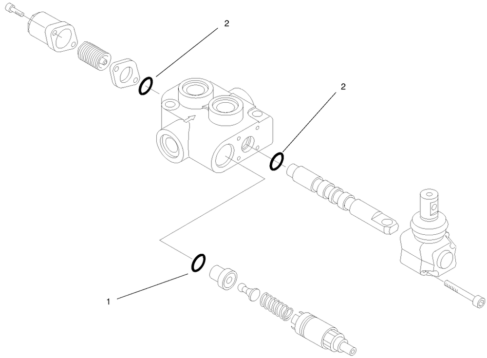 Hydraulic Valve Assembly No. 98-4730 Diagram and Parts List for 22304 890001 - 899999 Toro Lawn Tractor Accessories