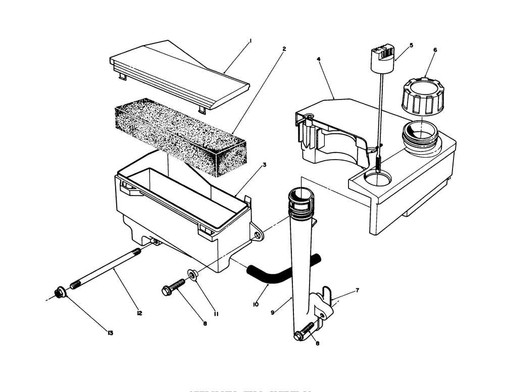 Air Cleaner & Fuel Tank Assembly (Model No. Vmh7) Diagram and Parts List for 20526 8000001 - 8999999 Toro Lawn Mower