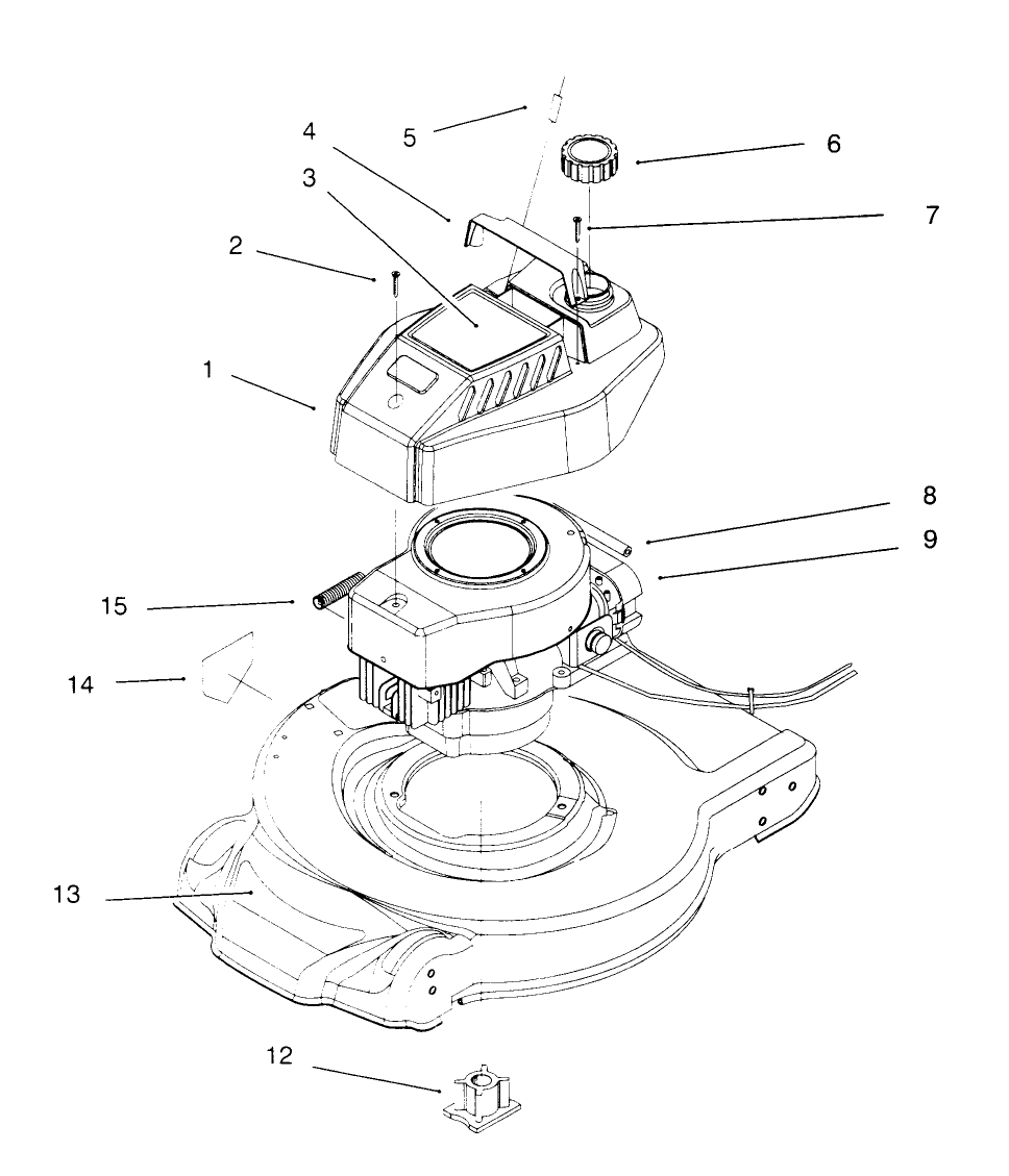 Engine Assembly Diagram and Parts List for 20441 6900001 - 6999999 Toro Lawn Mower