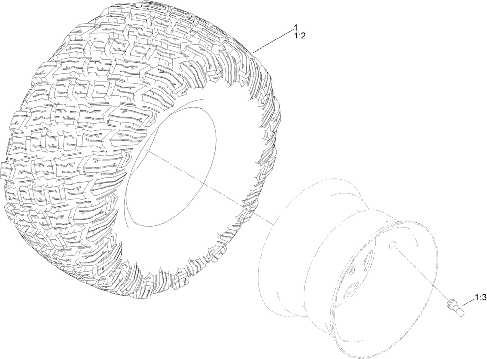 Tire Assembly No. 145-0495 Diagram and Parts List for 76530 417116866 - 417309999 Toro Lawn Tractor