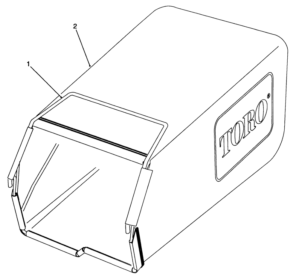 Grass Bag Assembly Diagram and Parts List for 22042 1000001 - 1999999 Toro Lawn Mower