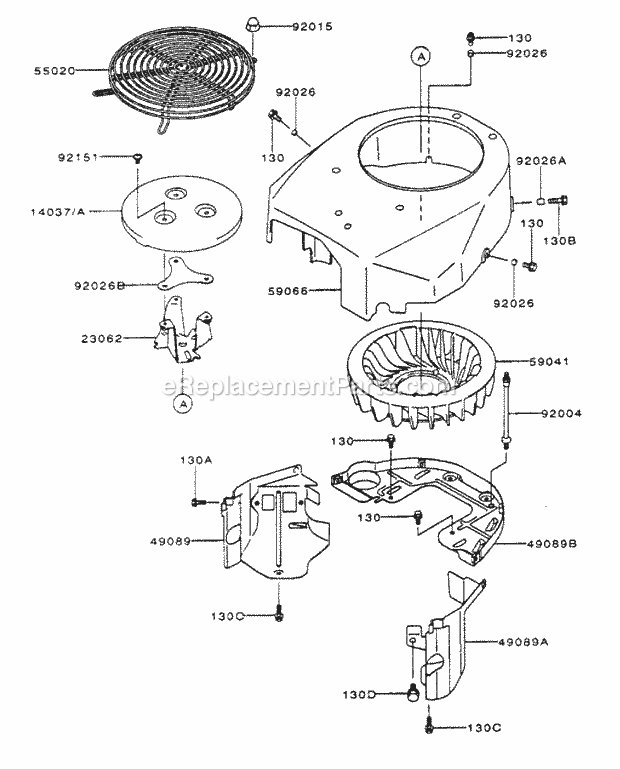 Cooling Equipment Assembly Kawasaki Fh601v-Ds Diagram and Parts List for 74179 230005001-230006000 Toro Lawn Mower