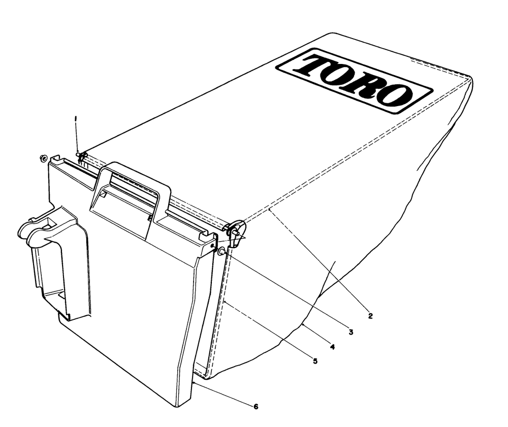 Grass Bag Assembly No. 11-9469 Diagram and Parts List for 20564 7000001 - 7999999 Toro Lawn Mower