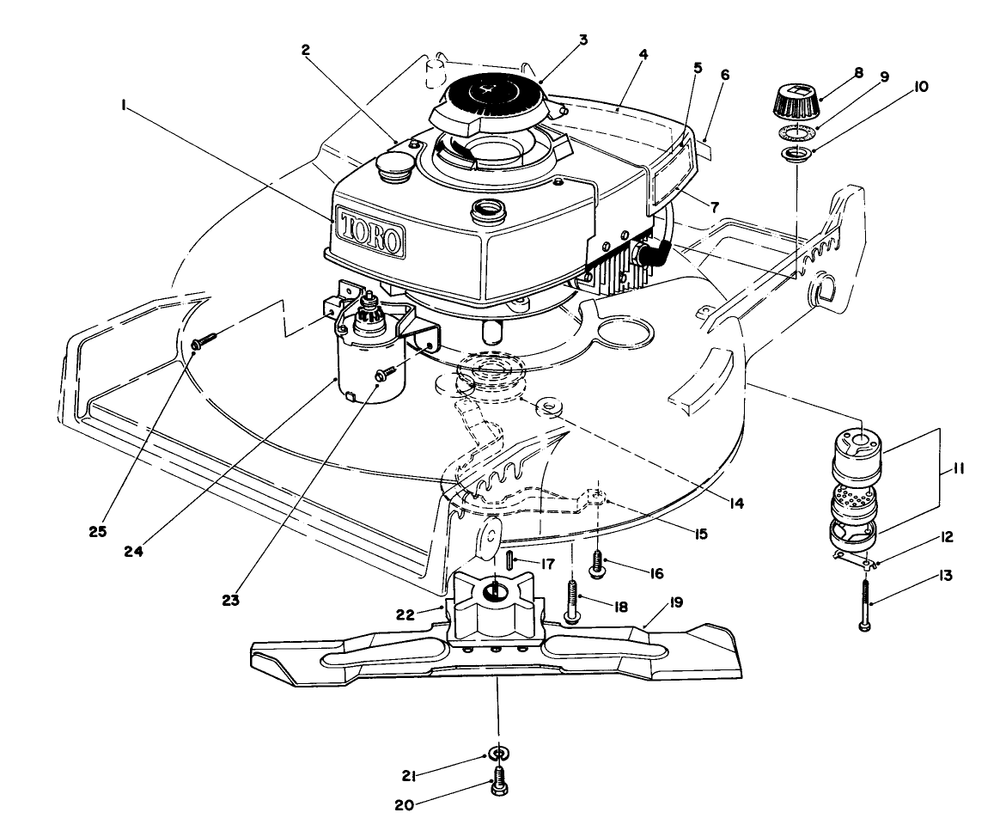 Engine Assembly Diagram and Parts List for 20715 5000001 - 5999999 Toro Lawn Mower