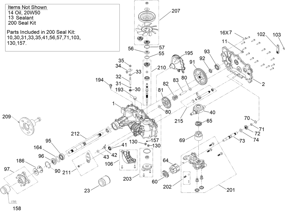 Lh Hydro Assembly No. 161-6352 Diagram and Parts List for 76606 400000000 - 417419999 Toro Lawn Tractor