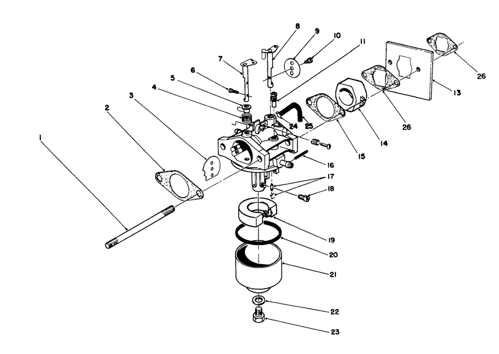 Carburetor Assembly (Model No. 47pm1-1) Diagram and Parts List for 20326 2000001 - 2999999 Toro Lawn Mower
