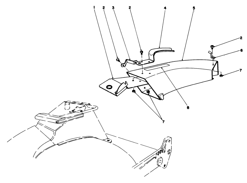 Side Discharge Chute Model No. 59108 (Optional) Diagram and Parts List for 22623 7000001 - 7999999 Toro Lawn Mower