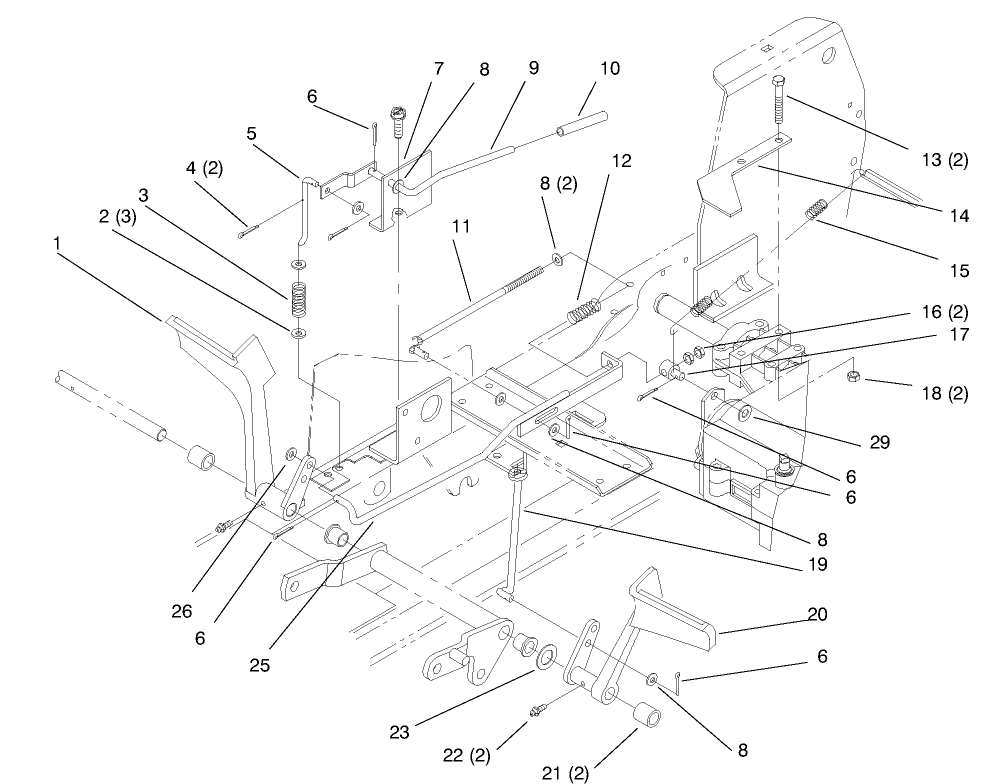 Clutch And Break-Gear Diagram and Parts List for 72045 7900001 - 7999999 Toro Lawn Tractor