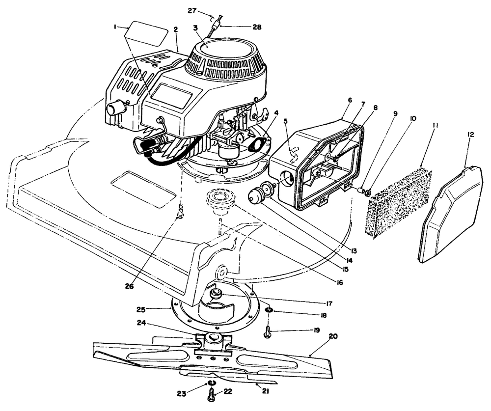 Engine Assembly Diagram and Parts List for 22040 4900001 - 4999999 Toro Lawn Mower
