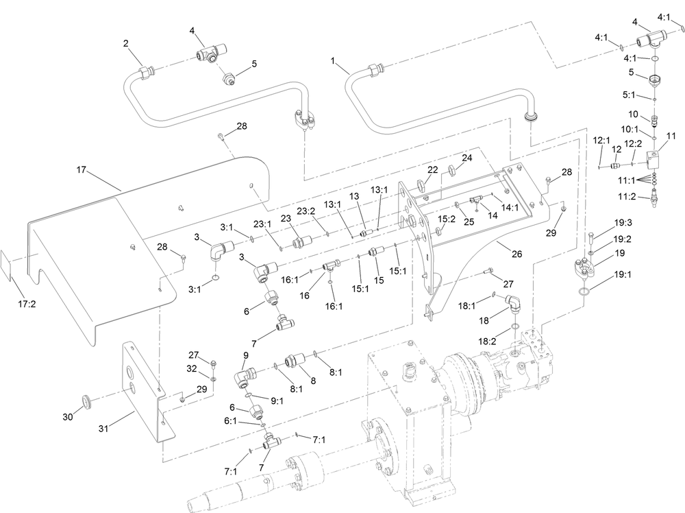 Carriage Guard And Mounting Assembly Diagram and Parts List for 23823W 316000001 - 316999999 Toro Lawn Tractor Accessories