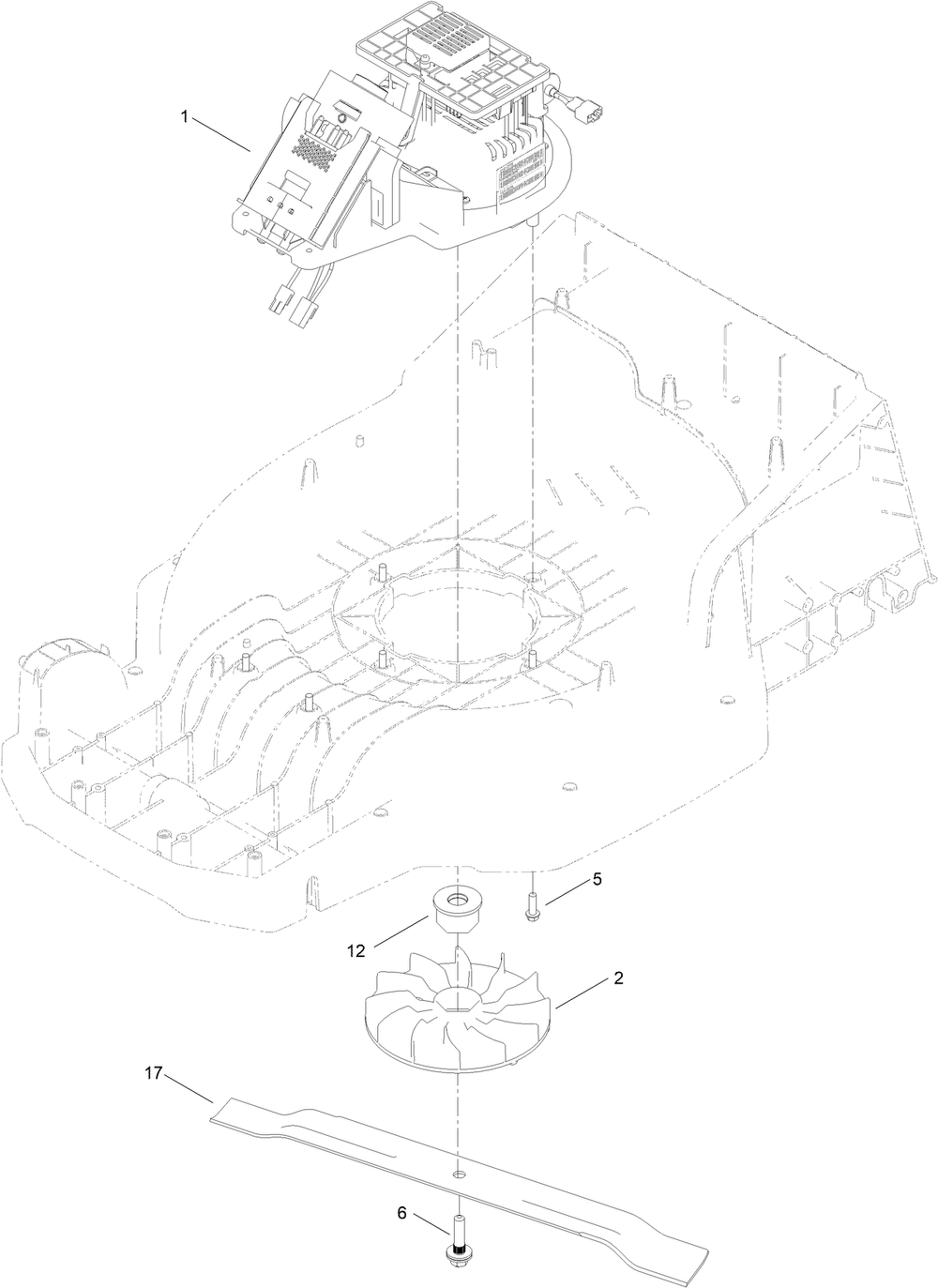 Motor Module And Blade Assembly Diagram and Parts List for 21611T 400000000 - 999999999 Toro Lawn Mower