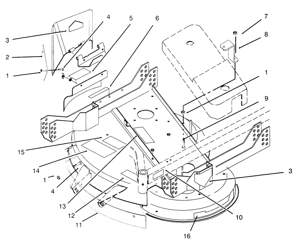 Decals, Baffles And Attaching Parts Diagram and Parts List for 30139 790001 - 799999 Toro Lawn Mower