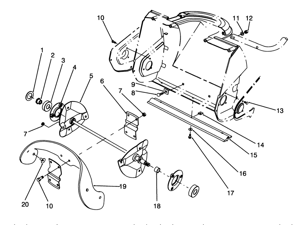 Auger Assembly Diagram and Parts List for 38176 4900001 - 4999999 Toro Snow Blower