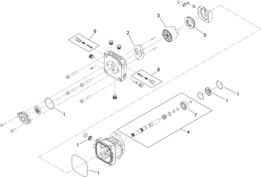 Hydraulic Pump Assembly 1 Diagram and Parts List for 74268 (313000001-313999999)(2013) Toro Lawn Mower