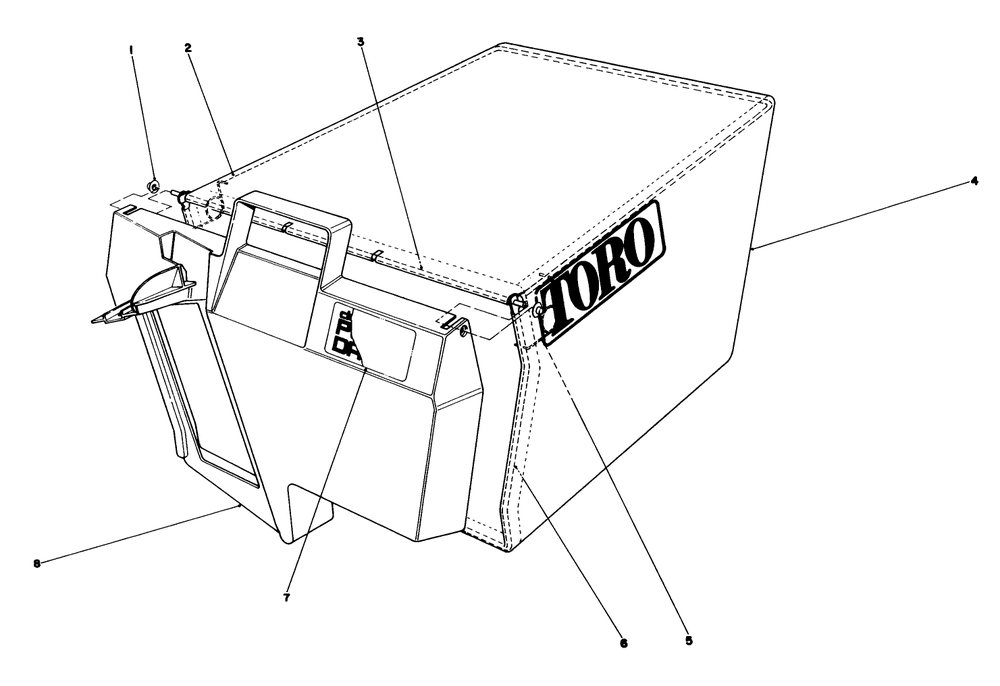 Grass Bag Assembly No. 11-0189 Diagram and Parts List for 20622 7000001 - 7999999 Toro Lawn Mower