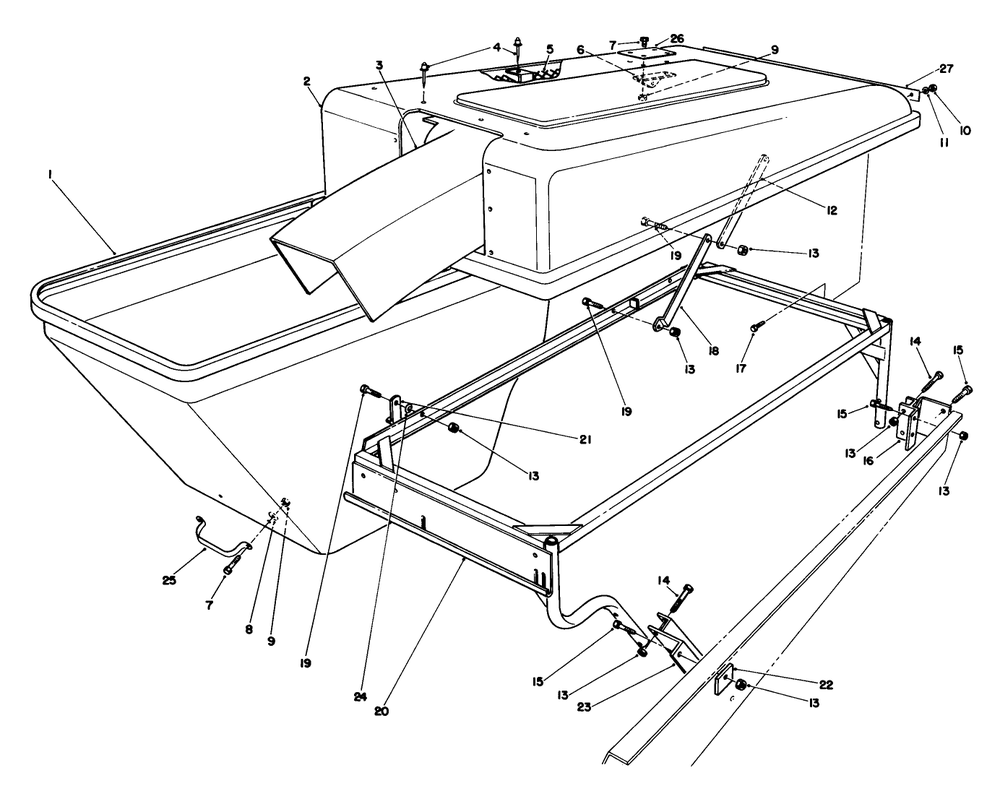 Grass Collection System Model No. 30751 (Optional) (Continued) Diagram and Parts List for 30754 7000001 - 7999999 Toro Lawn Tractor
