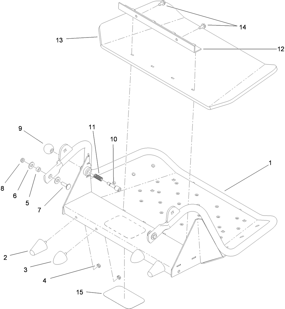 Platform Assembly 2 Diagram and Parts List for 74568TE (310000001-310999999)(2010) Toro Lawn Mower