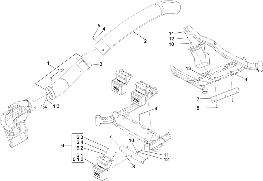 Tube And Weight Assembly Diagram and Parts List for 78566 405700000 - 411399999 Toro Lawn Tractor