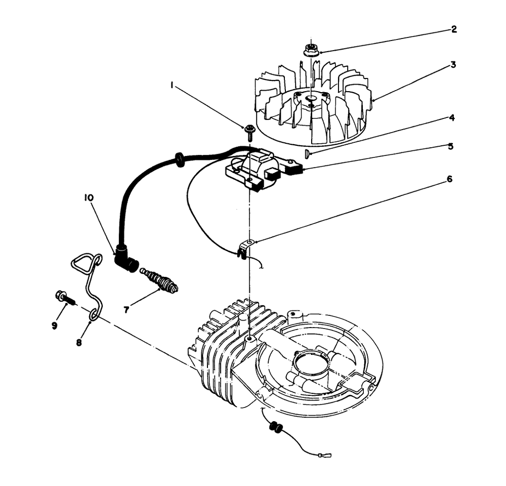 Ignition Assembly (Model No. 47pn2-3) Diagram and Parts List for 22700B 39000001 - 39999999 Toro Lawn Mower