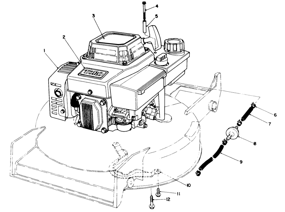 Engine Assembly Diagram and Parts List for 20219 1000001 - 1999999 Toro Lawn Mower