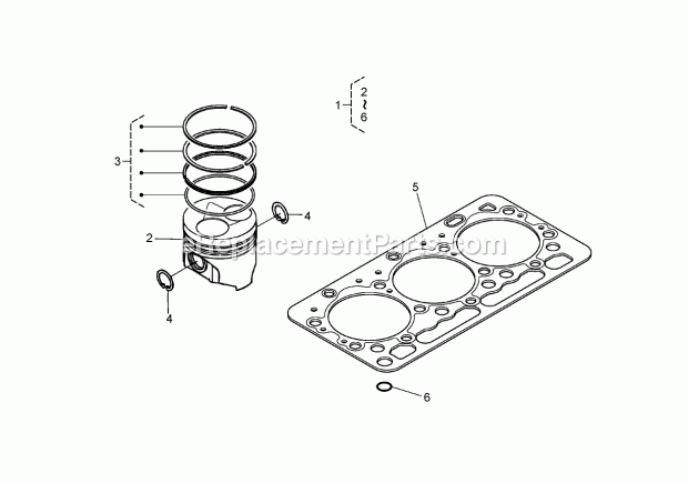 Piston Kit Assembly Diagram and Parts List for 74265 260000001-260999999 Toro Lawn Mower