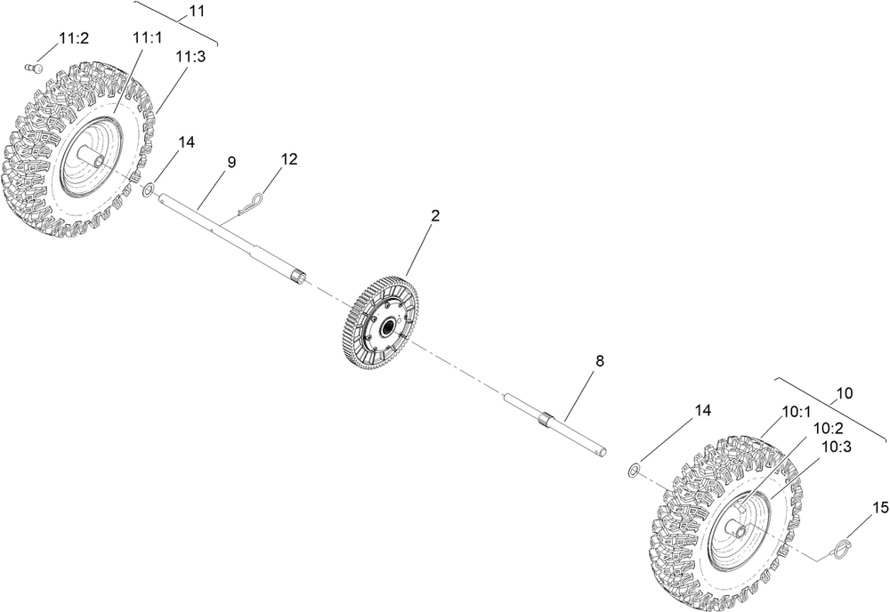 Transmission Assembly Diagram and Parts List for 31875 413000000 - 414119399 Toro Snow Blower