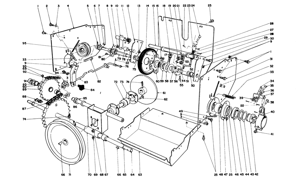 Traction Assembly Diagram and Parts List for 38155 3000001 - 3999999 Toro Snow Blower