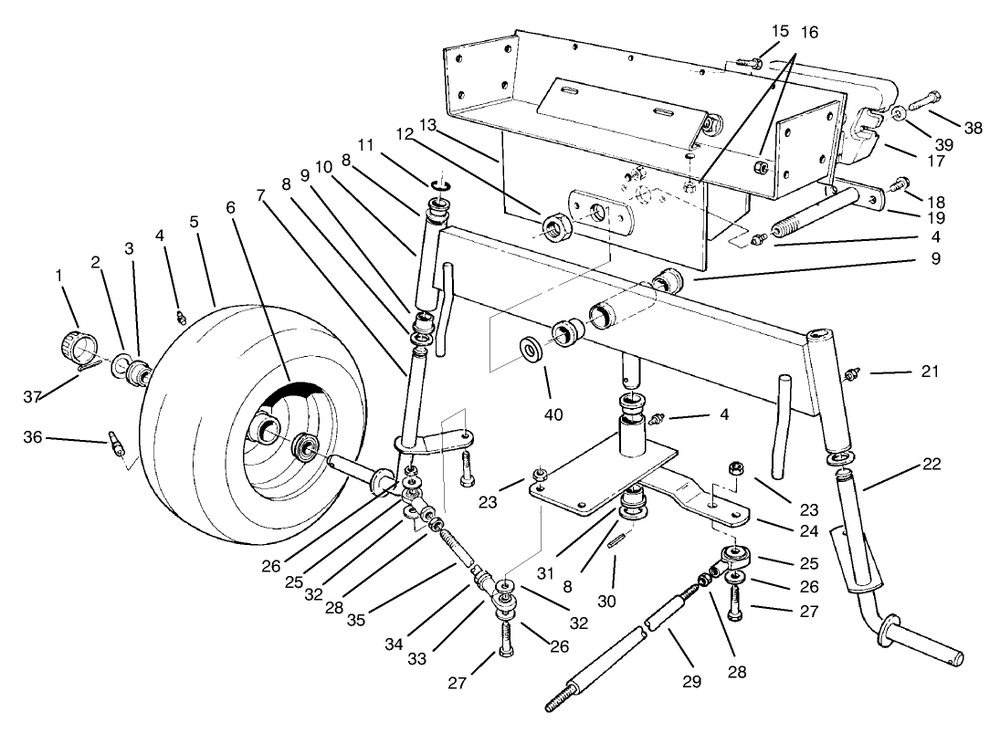 Rear Axle Assembly Diagram and Parts List for 30612 890001 - 899999 Toro Lawn Tractor