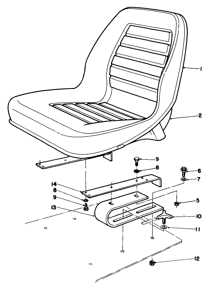 Standard Seat Kit Model No. 30769 Diagram and Parts List for 30798 0000001 - 0999999 Toro Lawn Tractor