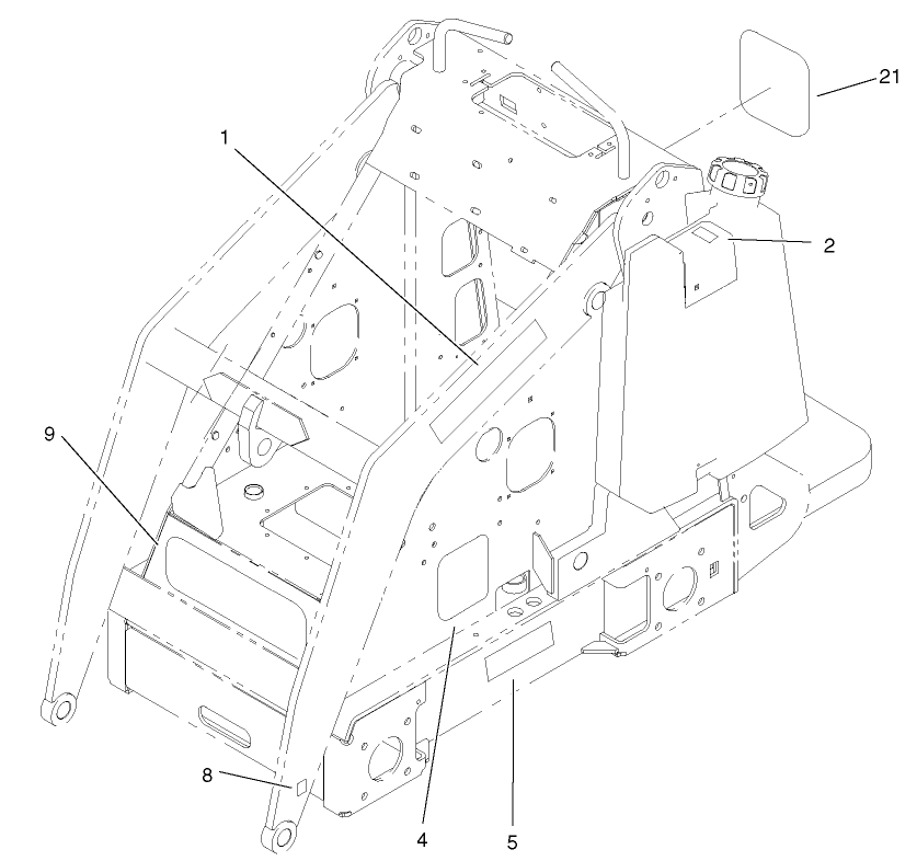 Decal Assembly Diagram and Parts List for 22303 990001 - 999999 Toro Lawn Tractor Accessories