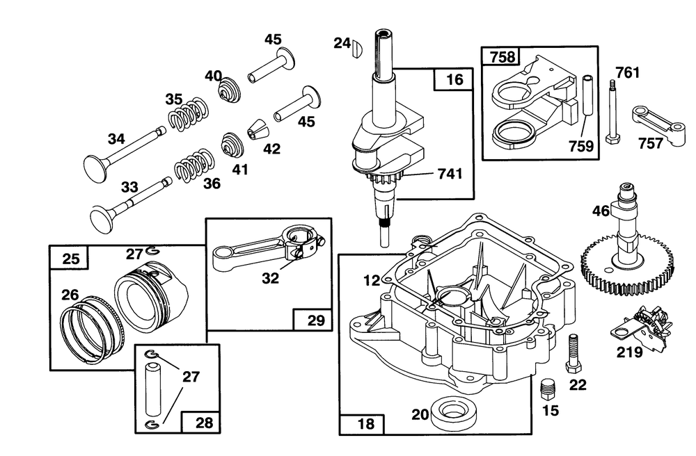 Engine Briggs & Stratton Model 283707-0156-01 Diagram and Parts List for 71200 3900001 - 3999999 Toro Lawn Tractor