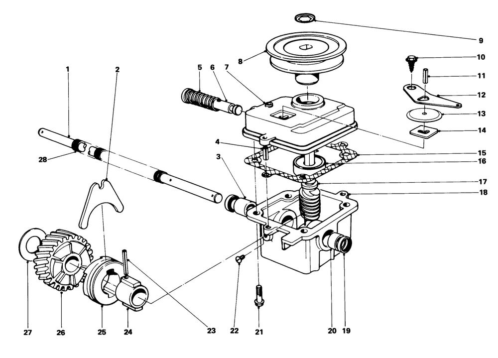 Gear Case Assembly (Model 18010) Diagram and Parts List for 18005 1000001 - 1999999 Toro Lawn Mower