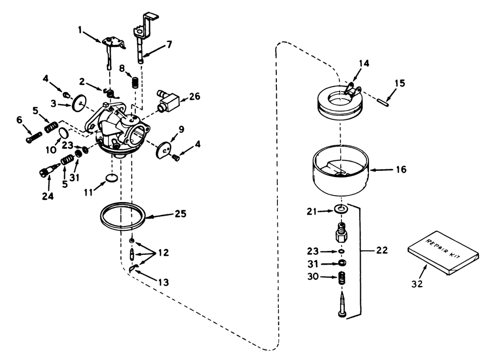 Carburetor No. 631916 (5 H.P. Snowthrower Model No. 38040) Diagram and Parts List for 38050 9000001 - 9999999 Toro Snow Blower