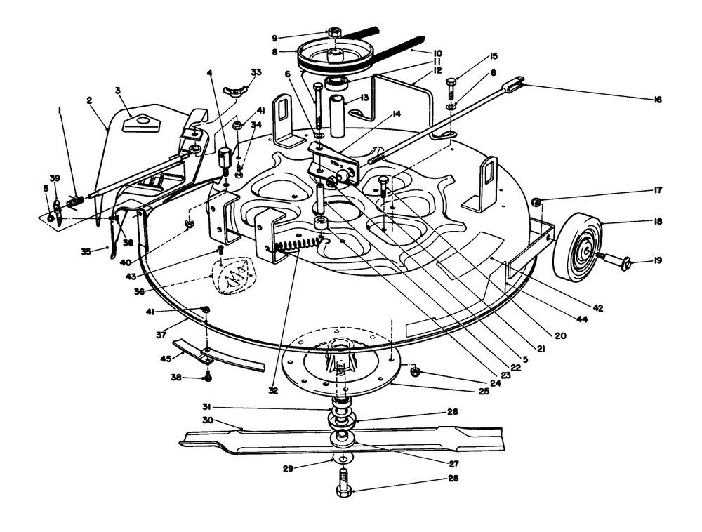 Cutting Unit Assembly Diagram and Parts List for 56132 2000001 - 2999999 Toro Lawn Tractor