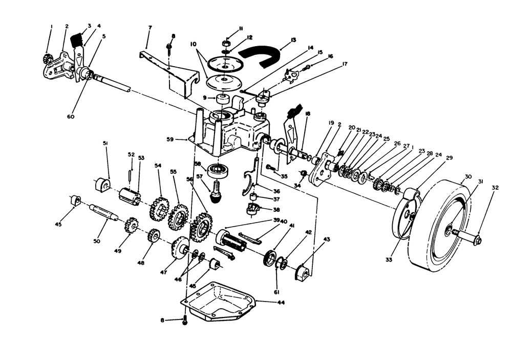 Gear Case Assembly Diagram and Parts List for 20106 2000001 - 2999999 Toro Lawn Mower