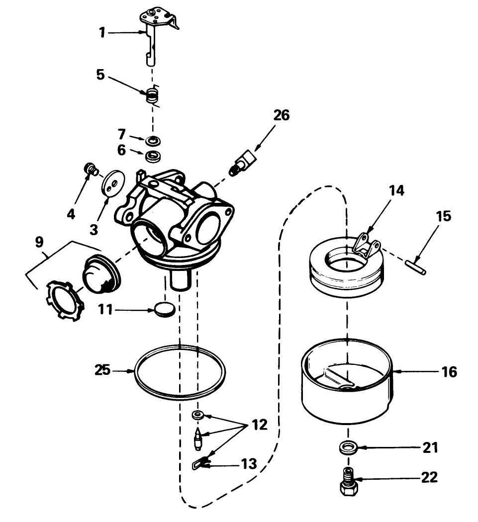 Carburetor No. 632098 Diagram and Parts List for 20782C 6000001 - 6999999 Toro Lawn Mower