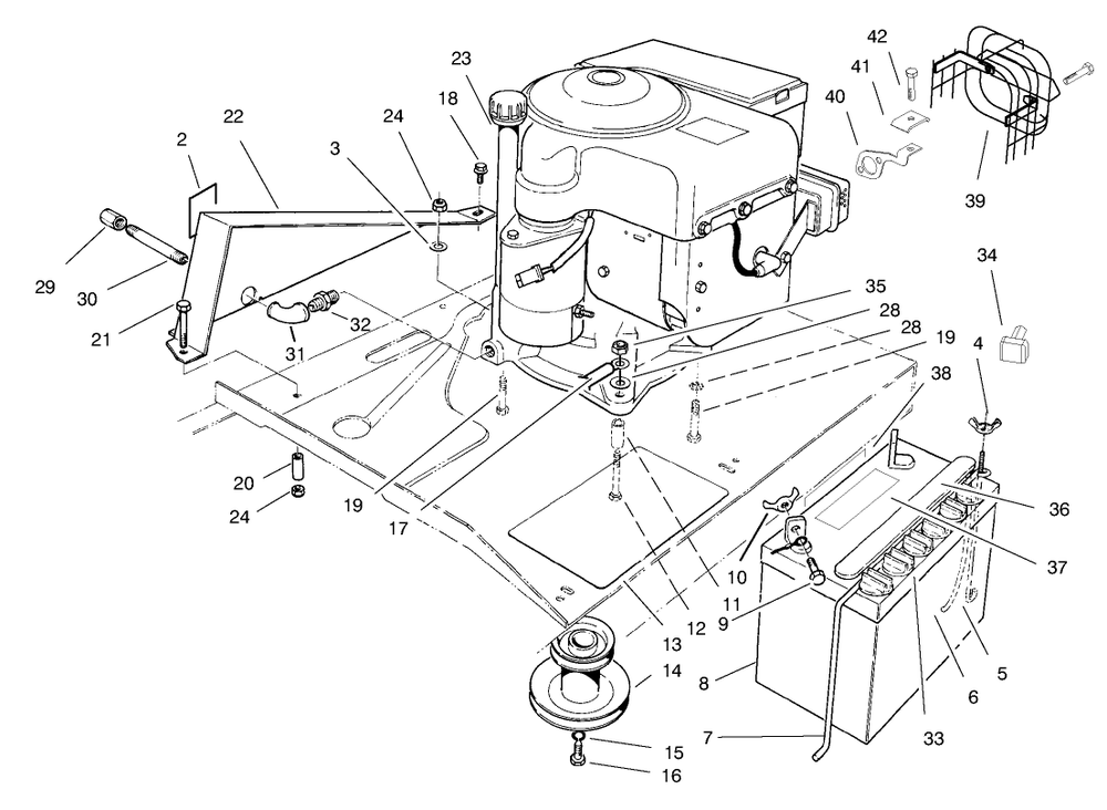 Engine Assembly Diagram and Parts List for 70060 89000001 - 89999999 Toro Lawn Tractor