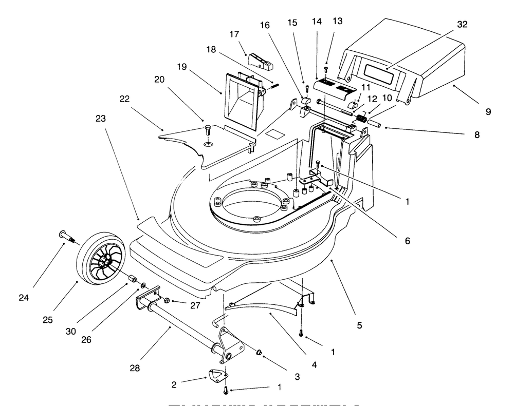 Housing Assembly Diagram and Parts List for 20923B 69000001 - 69999999 Toro Lawn Mower