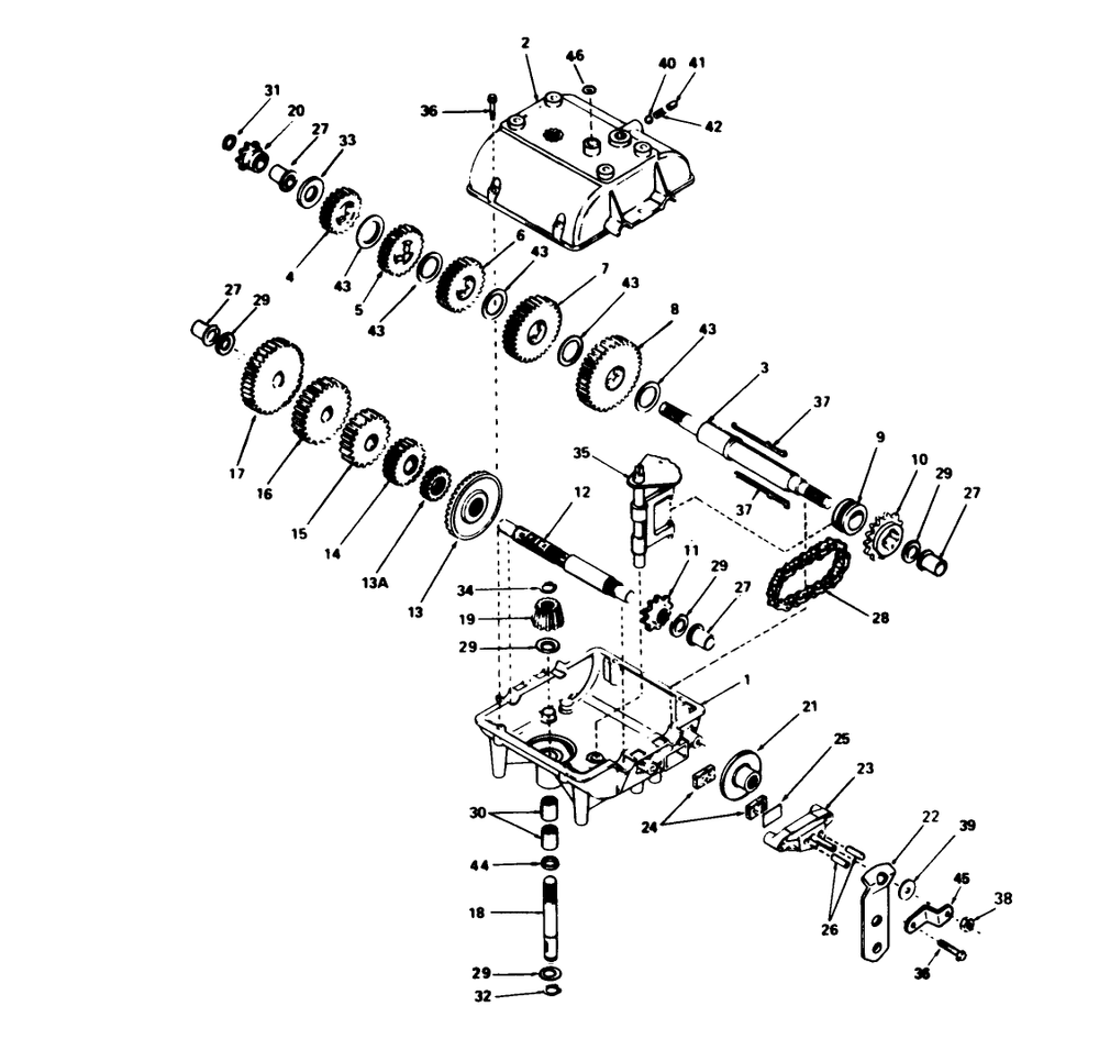 Transmission Peerless Model 700-025 Diagram and Parts List for 56132 1000001 - 1999999 Toro Lawn Tractor