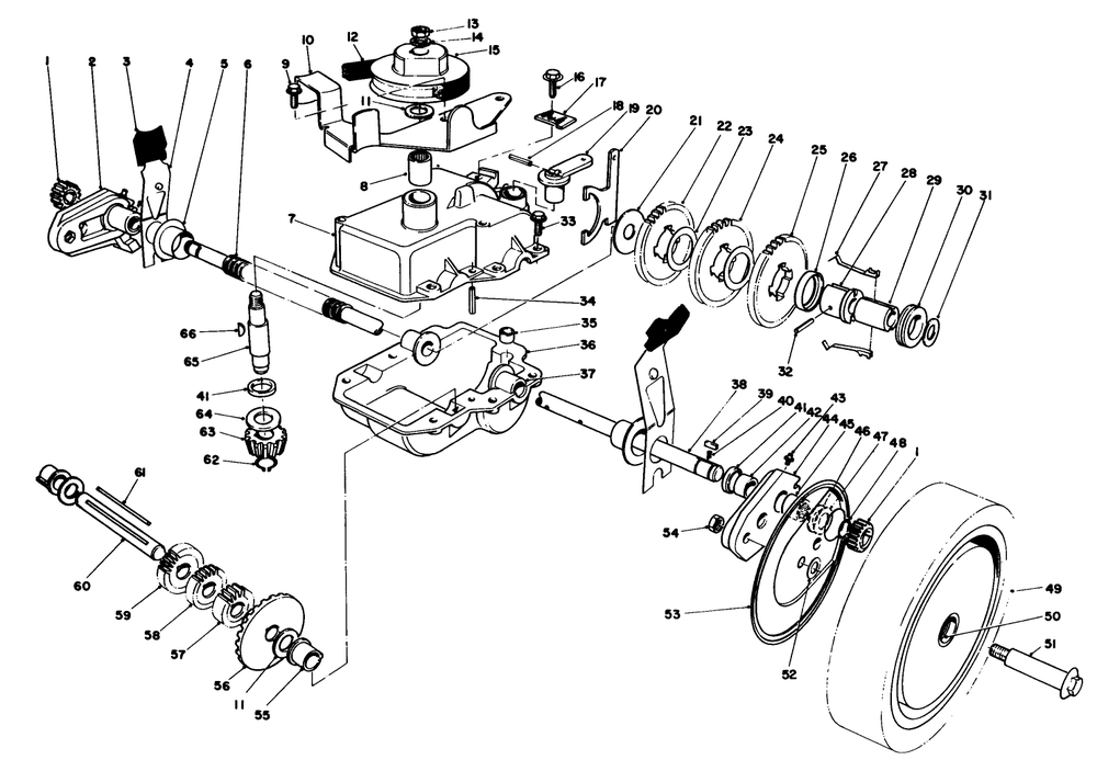Gear Case Assembly Diagram and Parts List for 20684 4000001 - 4999999 Toro Lawn Mower
