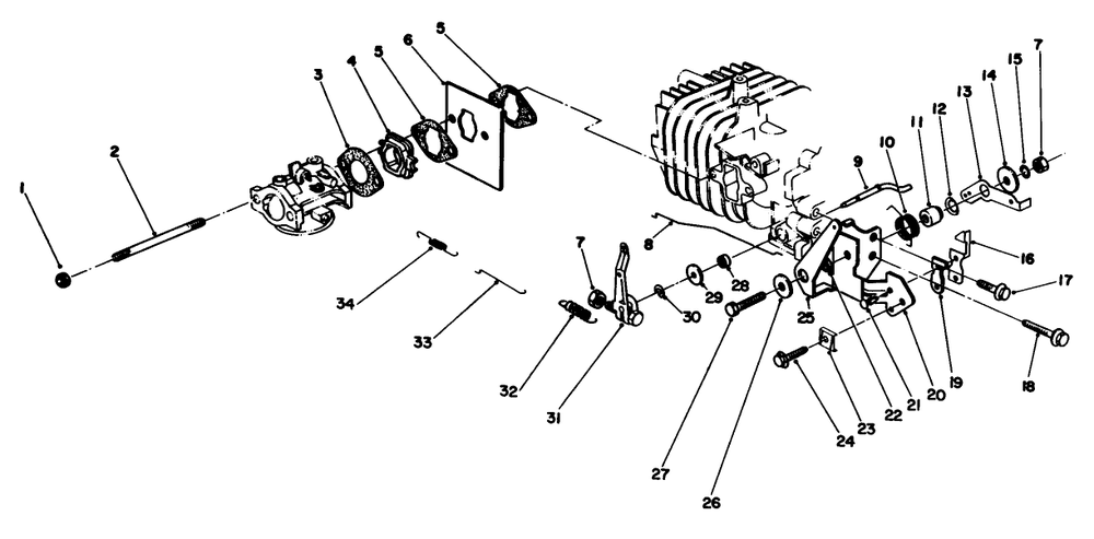 Governor Assembly Diagram and Parts List for 59260 6000001 - 6999999 Toro Engine