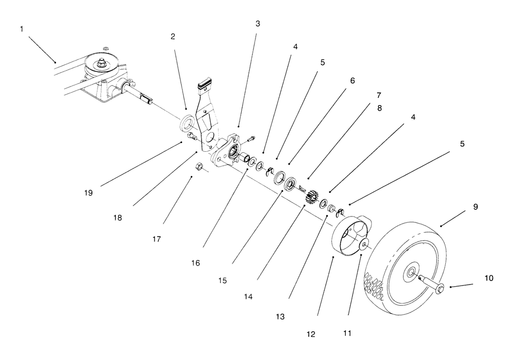 Rear Axle Assembly Diagram and Parts List for 20442 6900001 - 6999999 Toro Lawn Mower
